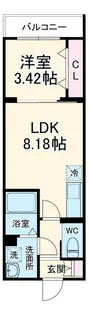 アウリイ大久保【1階】の間取り