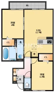 シャルマンパール【1階】の間取り
