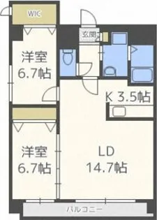 メゾンハマナス【4階】の間取り