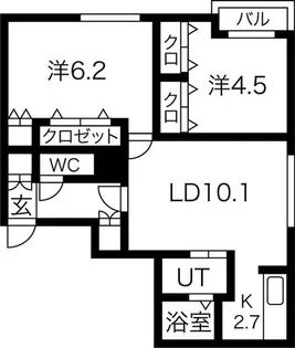 ブランシャール南郷13【4階】の間取り