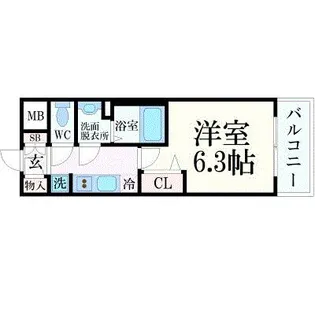 プレサンス難波マジョリティ【5階】の間取り