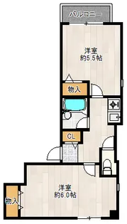 レクシア服部本町【2階】の間取り