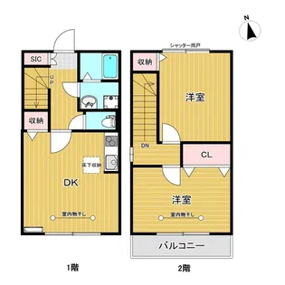 ユニティータウン若葉町B【1階】の間取り