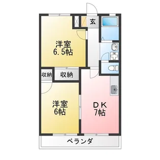 バーディーハイツ【2階】の間取り
