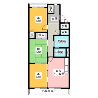 ワイズタウン南館【3階】の間取り