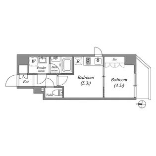 クオリタス住吉【4階】の間取り