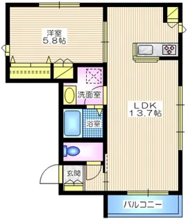 クレスト山手【1階】の間取り