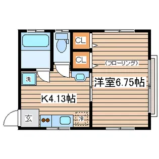 第7コーポ森【1階】の間取り
