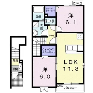 パレ シャルマンII【2階】の間取り