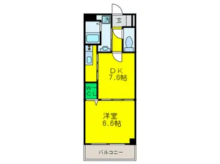 カデンツァ瓜破【1階】の間取り