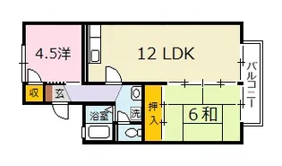 広島県広島市安佐北区落合2【アパート】の間取り
