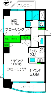 ループ山の手【6階】の間取り