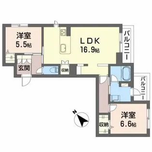 アトリエールK【2階】の間取り