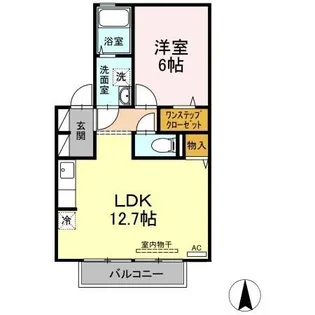 1LDKの間取り画像