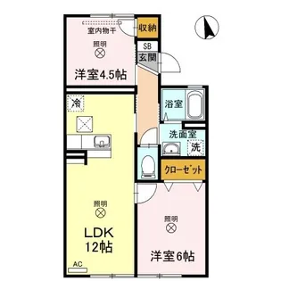岡山県岡山市北区東古松南町【アパート】の間取り