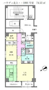 ハウディ北上【10階】の間取り