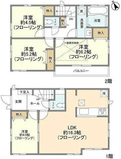 東京都国立市谷保【一戸建】の間取り