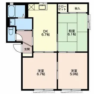 サニーハウス【1階】の間取り