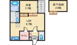 ハーモニーテラス荒子【1階】の間取り