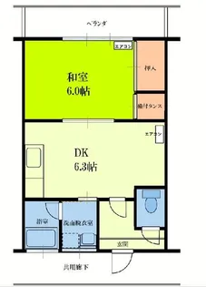 コーポ立野台【1階】の間取り
