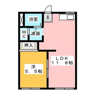 ラカーシュタナカB【2階】の間取り
