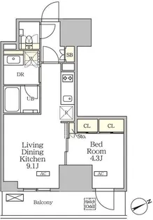 ザ・パークハビオ大森山王【11階】の間取り
