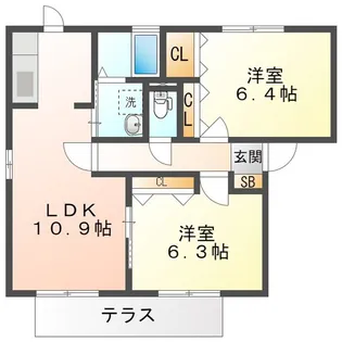 ドルチェヴェルディア【1階】の間取り