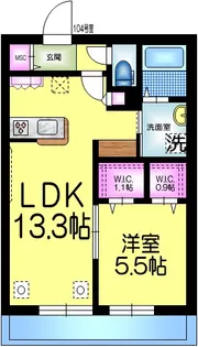 ノイエレーベン津田沼【1階】の間取り