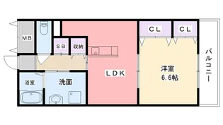 クラルテ甲子園【1階】の間取り