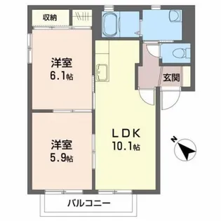 グランデュールあさか【2階】の間取り