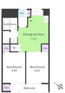 東都旗の台コーポ【8階】の間取り
