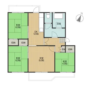 押草南第一住宅404棟【8階】の間取り