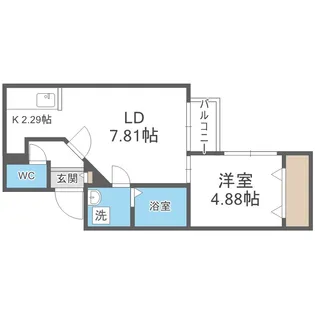 ディスティーノレジデンシア【4階】の間取り