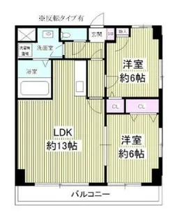 2LDKの間取り画像