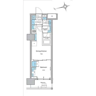 ルフォンプログレ品川戸越【6階】の間取り