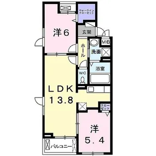 プティグレーヌ久御山【3階】の間取り