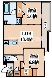 シャーメゾンポルタフォルトゥーナ【1階】の間取り