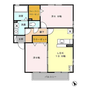 リビングタウン上野台D【2階】の間取り
