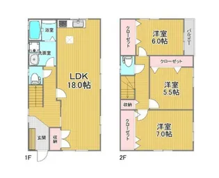 千葉県松戸市二ツ木【一戸建】の間取り