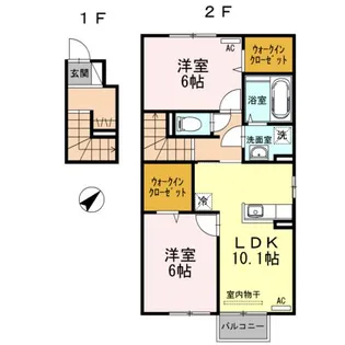 新潟県北蒲原郡聖籠町大字亀塚【アパート】の間取り