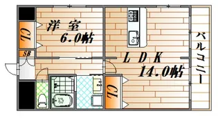広島県広島市西区上天満町【マンション】の間取り