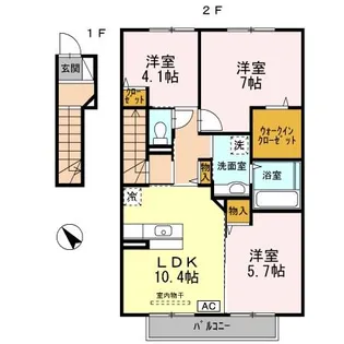 ウィット上宇部【2階】の間取り