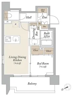 オーキッドレジデンス芝浦【9階】の間取り