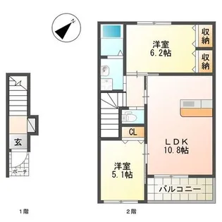 モンテソレイユ【2階】の間取り