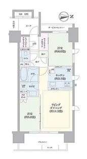 シティハウス千代田外神田【9階】の間取り