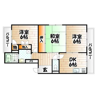 タニガシラハイツ【5階】の間取り