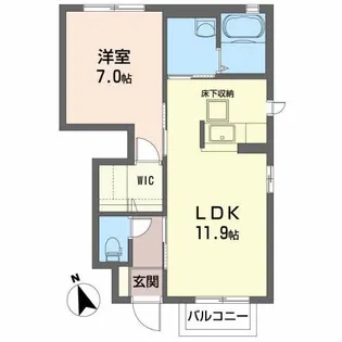 グリスィーヌB【1階】の間取り