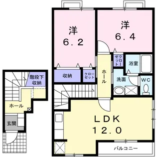 シャンテ・ボヌール【2階】の間取り
