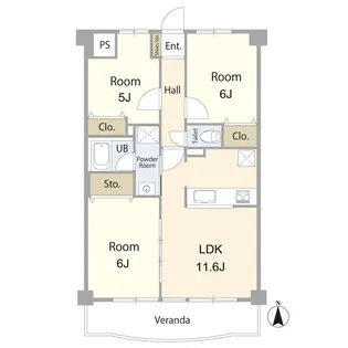 ローズガーデン【5階】の間取り
