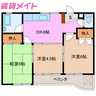 カーサバレンシアときわ【3階】の間取り